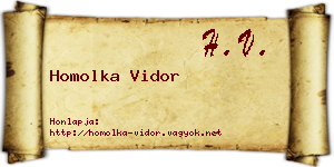 Homolka Vidor névjegykártya